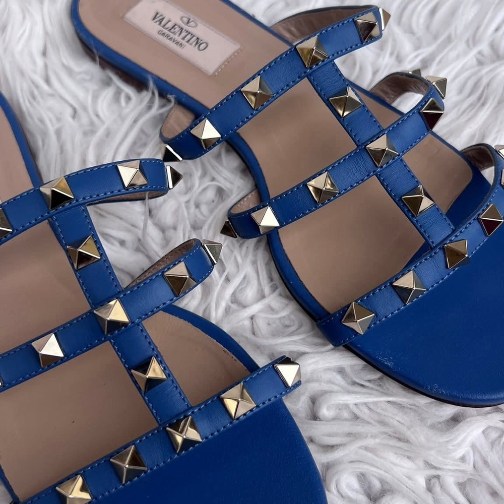 Valentino Blue Studded Sandals